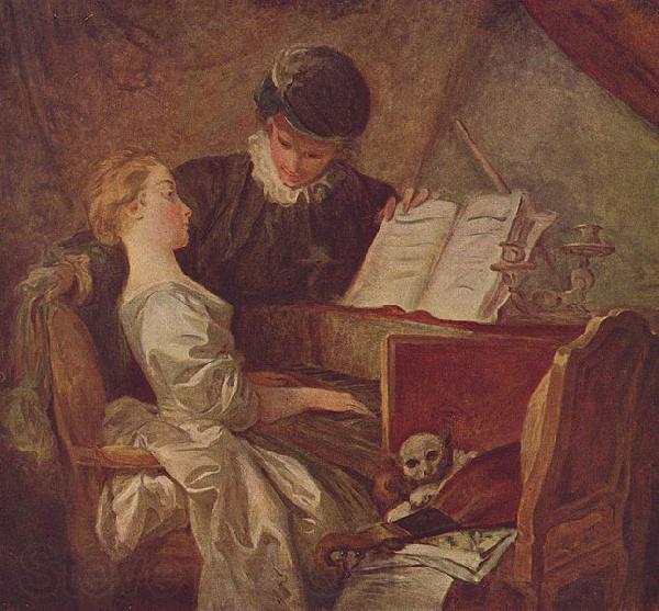 Jean-Honore Fragonard Die Musikstunde Spain oil painting art